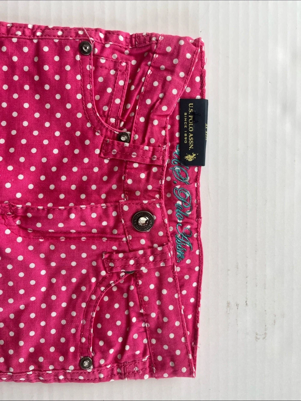 U.S. Polo Assn. Hot Pink Polka Dot Jeans for Kids